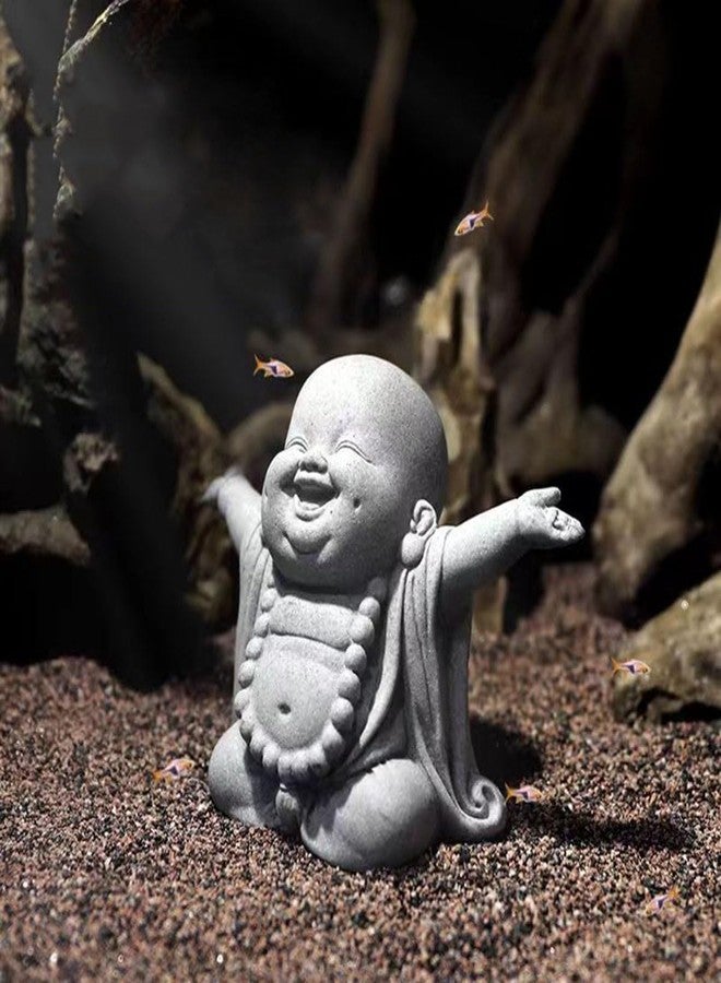 livelyfish Buddha Fish Tank Decor Asian Stone Buddha Figurines for Aquarium Zen Garden Fish Tank Statue Decorations Mini Stone Buddha Zen Garden Sculptures Decor,Gift, E - Image 3